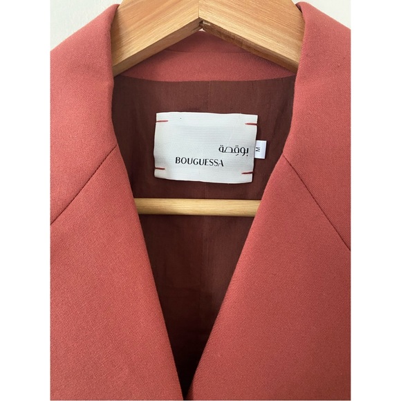 BOUGUESSA Two-tone Fitted Blazer in Terracotta Size Medium - Picture 3 of 8
